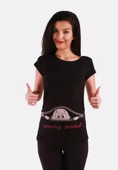 Футболка с принтом COMING SOON M.M.C., черный