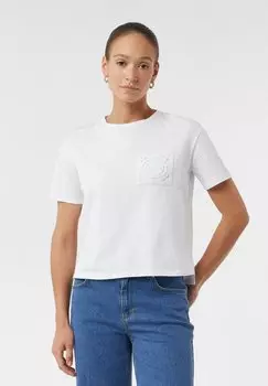 Футболка с принтом comma casual identity, белый