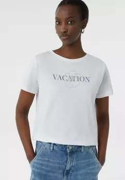 Футболка с принтом comma casual identity, белый