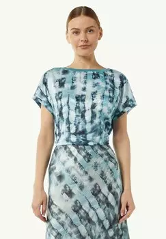 Футболка с принтом comma casual identity, бирюзовый