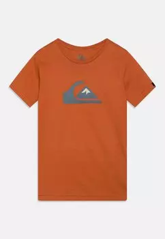 Футболка с принтом COMP LOGO TEE Quiksilver, цвет baked clay