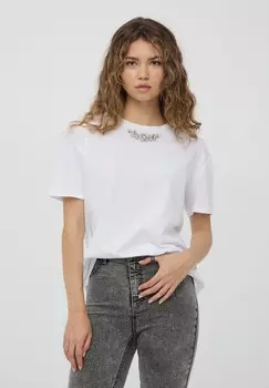 Футболка с принтом CON DETTAGLIO GIOIELLO Terranova, белый