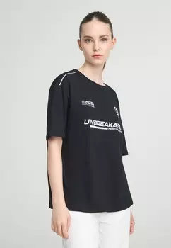 Футболка с принтом CON STAMPA RACE Terranova, черный