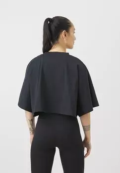 Футболка с принтом CONTRAST CROPPED LOGO ICANIWILL, черный