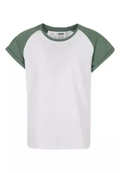 Футболка с принтом Contrast Raglan Urban Classics, цвет white salvia