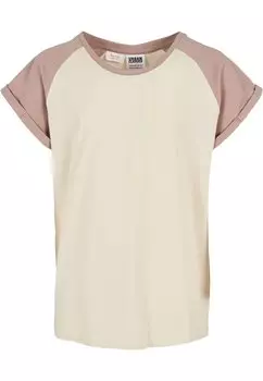 Футболка с принтом Contrast Raglan Urban Classics, цвет whitesand duskrose