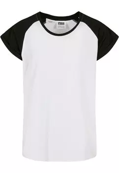 Футболка с принтом CONTRAST RAGLAN Urban Classics, цвет white black