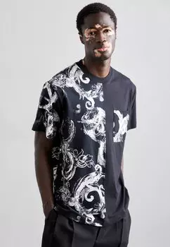 Футболка с принтом CONTRAST Versace Jeans Couture, черный