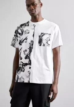 Футболка с принтом CONTRAST Versace Jeans Couture, белый