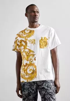 Футболка с принтом CONTRAST Versace Jeans Couture, белый