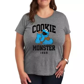 Футболка с принтом Cookie Monster из «Улицы Сезам» Licensed Character, серый