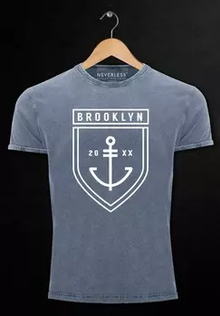 Футболка с принтом COOLES ANGESAGTES VINTAGE BROOKLYN ANKER AU Neverless, синий