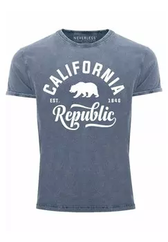 Футболка с принтом COOLES ANGESAGTES VINTAGE CALIFORNIA REPUBL Neverless, синий