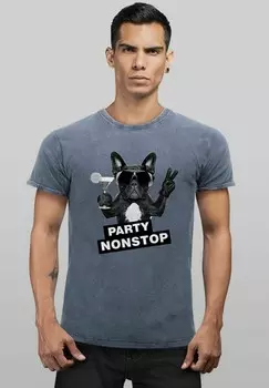 Футболка с принтом COOLES ANGESAGTES VINTAGE PARTY NON-STOP Neverless, синий