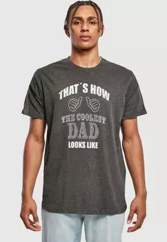 Футболка с принтом COOLEST DAD ROUND NECK Merchcode, цвет charcoal