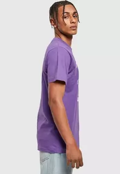 Футболка с принтом COOLEST DAD ROUND NECK Merchcode, фиолетовый
