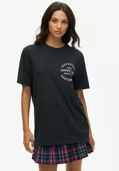 Футболка с принтом COPPER LABEL CHEST GRAPHIC Superdry, черный