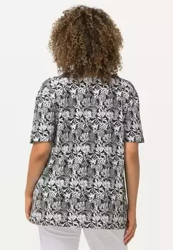 Футболка с принтом CORAL REEF SHORT SLEEVE V-NECK Ulla Popken, черный