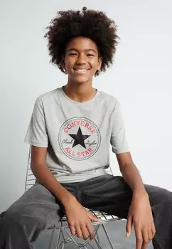 Футболка с принтом Core Chuck Patch Tee Converse, цвет dark grey heather
