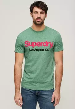 Футболка с принтом CORE LOGO Superdry, цвет bright green grit