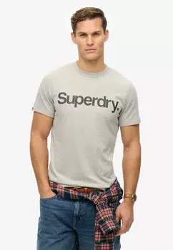 Футболка с принтом CORE LOGO Superdry, темно-серый