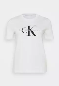 Футболка с принтом CORE REGULAR MONOLOGO TEE Calvin Klein Jeans Plus, белый