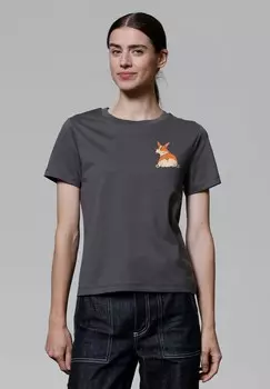 Футболка с принтом CORGI watapparel, антрацит