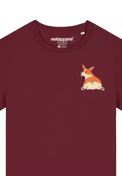 Футболка с принтом CORGI watapparel, темно-красный
