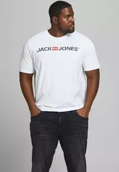 Футболка с принтом CORP LOGO KURZARM PLUS SIZE 2 PACK Jack & Jones, черный