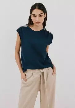 Футболка с принтом Cortefiel, темно-фиолетовый