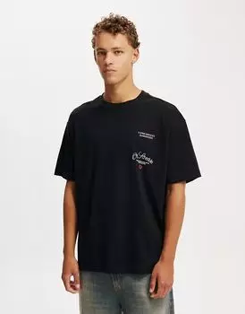 Футболка с принтом Cotton:On Box fit черного цвета