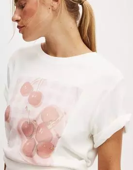 Футболка с принтом «Cotton:On Lounge» в виде вишневого сердца