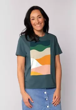 Футболка с принтом COUNTRYSIDE 03 watapparel, бирюзовый