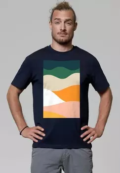 Футболка с принтом COUNTRYSIDE 03 watapparel, темно-синий