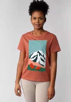 Футболка с принтом COUNTRYSIDE 04 watapparel, коричневый