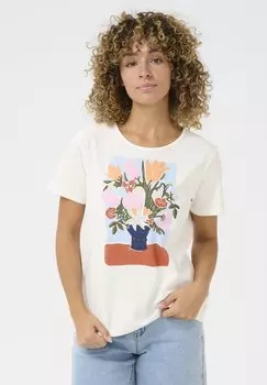 Футболка с принтом CRAMALUA Cream, белый