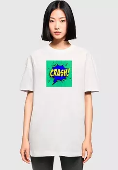 Футболка с принтом CRASH COMIC Merchcode, белый