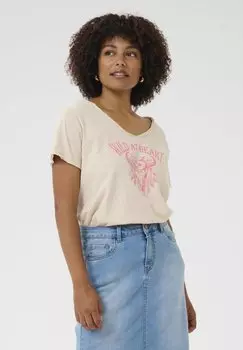 Футболка с принтом Cream, бежевый