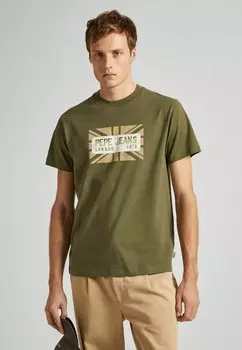 Футболка с принтом CREDICK Pepe Jeans, зеленый