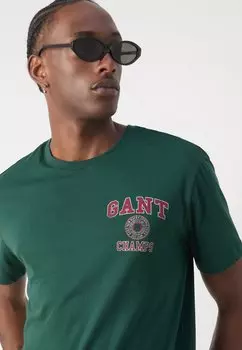 Футболка с принтом CREST GRAPHIC GANT, темно-зеленый