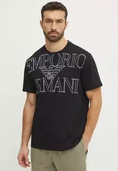 Футболка с принтом CREW NECK Emporio Armani, черный