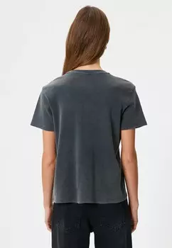 Футболка с принтом CREW NECK GLITZ STONE DETAIL Koton, серый