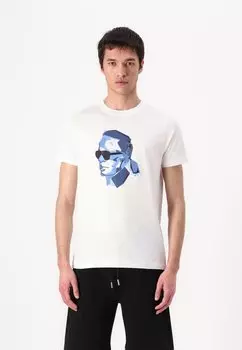 Футболка с принтом CREW NECK KARL LAGERFELD, белый