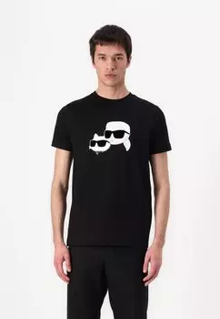 Футболка с принтом CREW NECK KARL LAGERFELD, черный