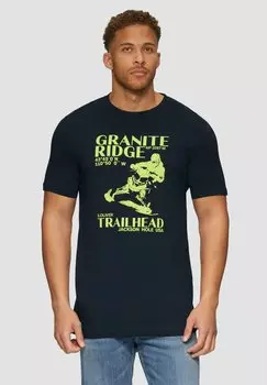 Футболка с принтом CREW-NECK MIT FRONT s.Oliver, темно-синий