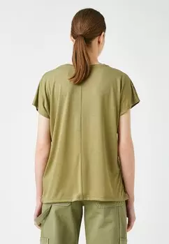 Футболка с принтом CREW NECK SHORT SLEEVE Koton, хаки