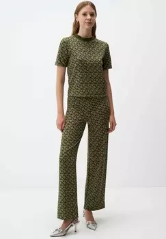 Футболка с принтом CREW NECK SHORT SLEEVED PATTERNED Jimmy Key, хаки