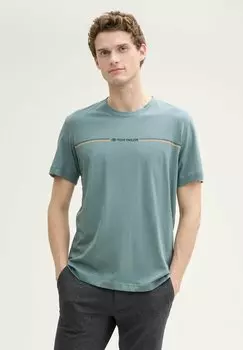 Футболка с принтом CREW NECK TOM TAILOR, цвет Trooper Green