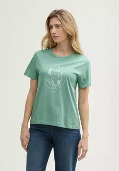 Футболка с принтом CREW NECK TOM TAILOR, зеленый