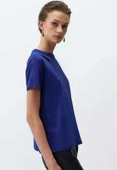 Футболка с принтом Crew Neck Window Detailed Jimmy Key, синяя